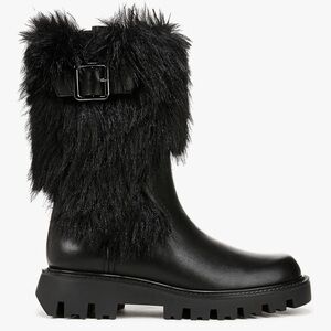 Franco Sarto Black Winter Boots with Faux Fur